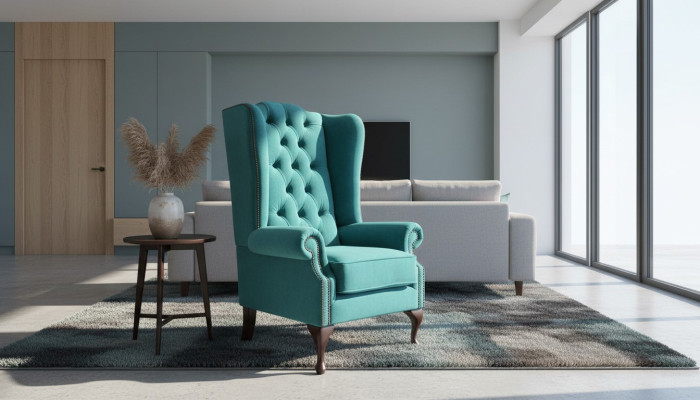 Chesterfield fauteuil à oreilles Canapés rembourrés Fauteuil classique de classe supérieure #201