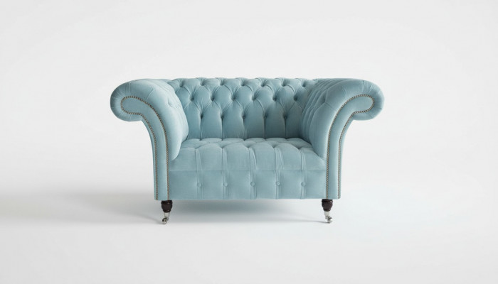 Fauteuil Sofa Design Chesterfield Canapé rembourré de luxe textile 1 place #145