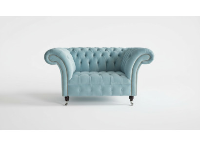 Fauteuil Sofa Design Chesterfield Canapé rembourré de luxe textile 1 place #145