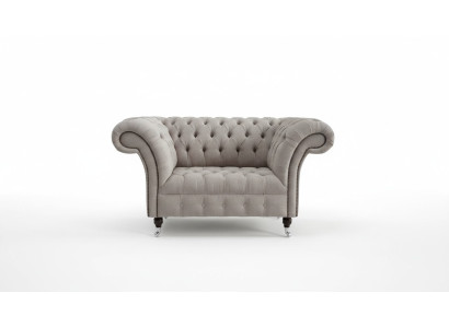 Chesterfield Grand Design Textil Salon Canapé Sofa Rembourrage 1 Siège Cuir #146