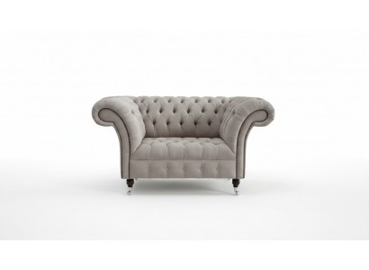 Chesterfield Grand Design Textil Salon Canapé Sofa Rembourrage 1 Siège Cuir #146
