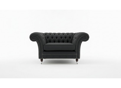 Chesterfield fauteuil télé canapé 1 place sofa en tissu canapés rembourrage 201