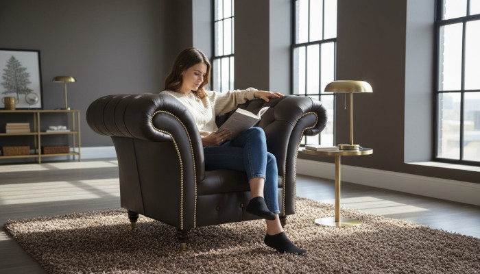 Fauteuil design Chesterfield canapé en tissu de luxe 1 place #211