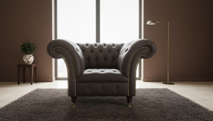 Fauteuil design Chesterfield canapé en tissu de luxe 1 place #211