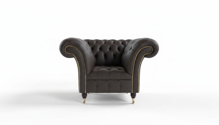 Fauteuil design Chesterfield canapé en tissu de luxe 1 place #211
