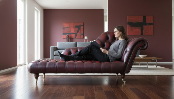 Canapé Club Chesterfield Sofa Lounger 2 places Tapisserie Longue Chaises Longues en Cuir