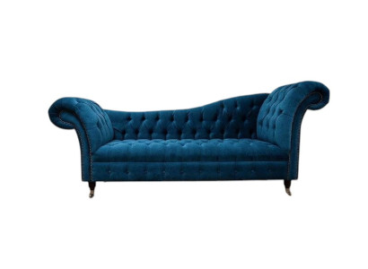 Chaise longue tabouret siège chaise longue baroque rococo art nouveau classique bleu e nouveau