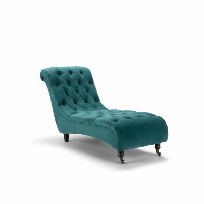 Chesterfield Velours Chaise Longue Canapé Designer Club Lounger Tissu en Tissu Upholstery
