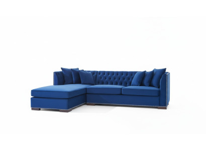 Chesterfield Blue et Designer Canapé d'angle Canapé Suite Tissu Tissu Canapés