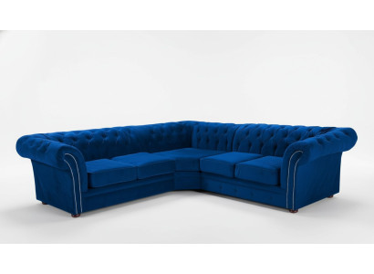 Bleu et Chesterfield Salon Canapé tissu Tissu Canapé Canapés Tapisserie Canapé d'angle