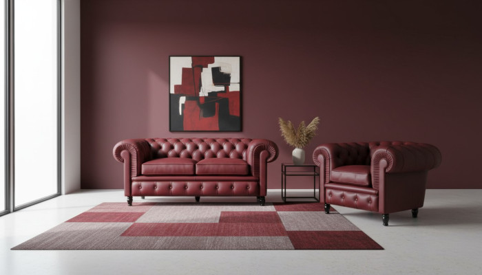 Chesterfield Sofa Upholstery 2+1 Seater Meubles Rembourrés Ensemble de canapés Canapés Sofas