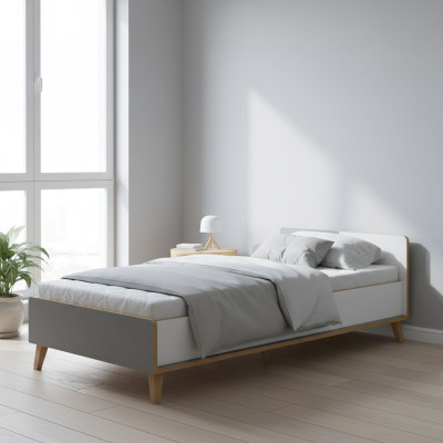 Cadre de lit pour chambre de jeunes, collection chambre d'enfant, lits en bois modernes, neuf.