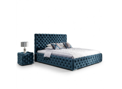 Chesterfield Rembourrage Velours Velours Lit Double de Luxe Lits Design Double