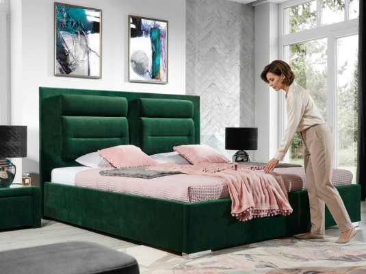 Lit de designer Chambre Lits Textile Cuir Hôtel de luxe Rembourrage Velours