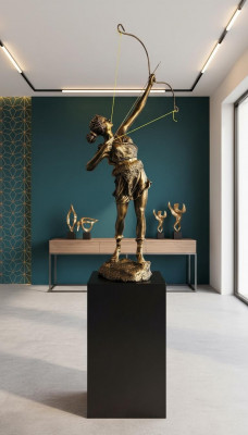 Déesse Diana Arc Flèche XXL Statue Sculpture Figure Design Statues Décoration