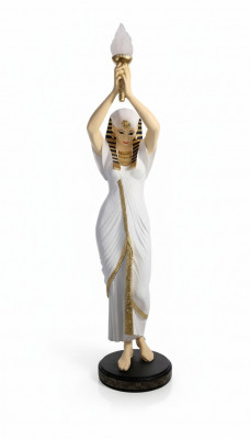 Lampe sur pied de design, figurine de femme égyptienne, lampes debout, figurine de lampes debout.