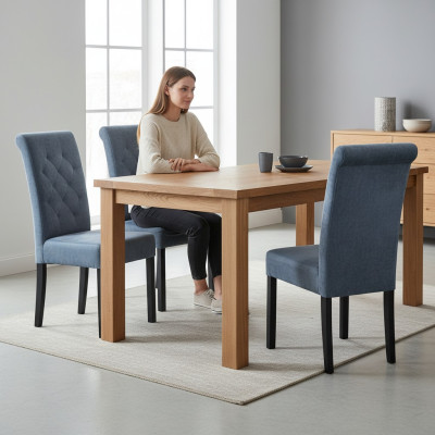 6x Ensemble de chaises de salle à manger en cuir Chesterfield Seat Upholstery Suite K11