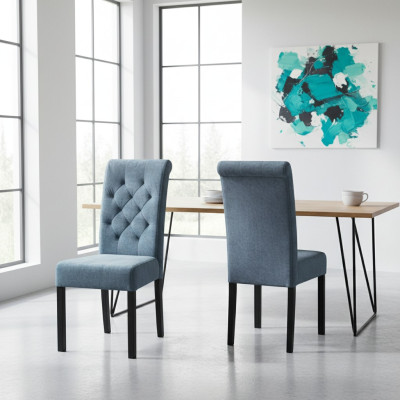 6x Ensemble de chaises de salle à manger en cuir Chesterfield Seat Upholstery Suite K11