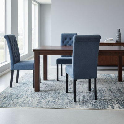 exclusive x8 Blue e Chesterfield Seater Designer Chair Group Textile Armchair  exclusive x8 Chaise de designer Chesterfield bleue en groupe de sièges textile