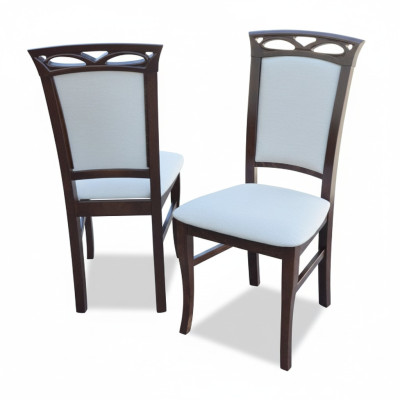 4x ensemble de chaises de designer pour salle à manger avec dossier rembourré et assise. Suite complète.