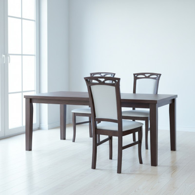 6x Ensemble de chaises de designer Salle à manger Lehn Sièges Capitonnés Chaises Ensemble Complet