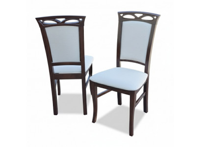 Ensemble de 8 chaises de designer pour salle à manger, avec dossier incliné, siège rembourré. Suite complète.