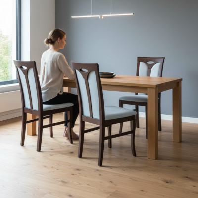 Ensemble de 4 chaises Chesterfield en cuir pour salle à manger