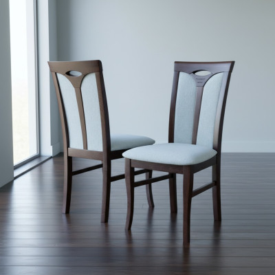 Ensemble de 6 chaises avec revêtement de siège en cuir pour salle à manger