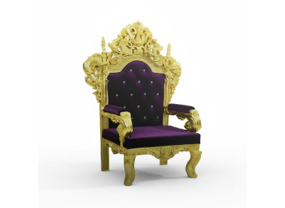 Chesterfield Trône Fauteuil Accoudoirs Velours Royal 1 Place Chaises de Style Antique