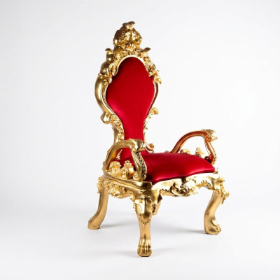 Chaises de trône Fauteuil Royal Rembourrage Velours Chesterfield 1 Place Style Antique
