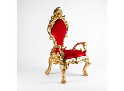 Chaises de trône Fauteuil Royal Rembourrage Velours Chesterfield 1 Place Style Antique