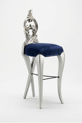 Tabouret de bar Tabouret royal Rembourrage Chesterfield Velours 1 place Fauteuil de style ancien