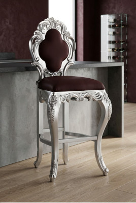 Tabouret de bar Tabouret Royal Rembourrage Chesterfield Velours 1 Place Chaise de Style Antique