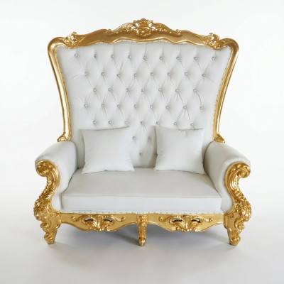 Canapé royal Chesterfield en velours style antique à deux places