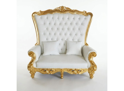 Canapé royal Chesterfield en velours style antique à deux places