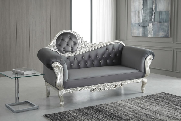 Fauteuil royal à dossier Royal Chesterfield en velours 2 places style antique