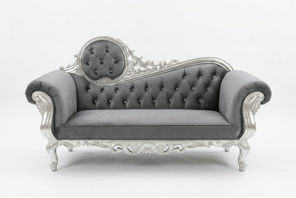 Fauteuil royal à dossier Royal Chesterfield en velours 2 places style antique