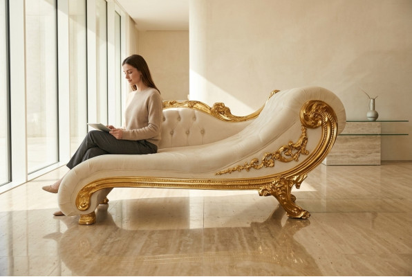 Chesterfield Récamier de style antique Noble chaise longue canapé chaise longue.