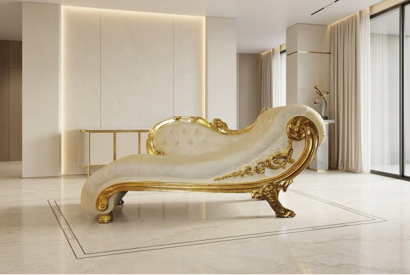 Chesterfield Récamier de style antique Noble chaise longue canapé chaise longue.