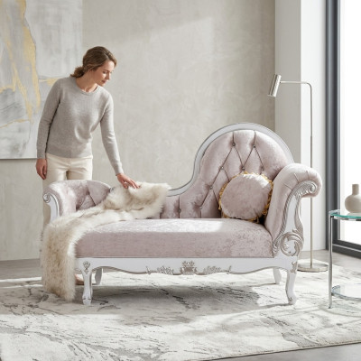 Chaise longue Chesterfield Recamier de style ancien Noble Canape Longue Sofa Lounger nouvel