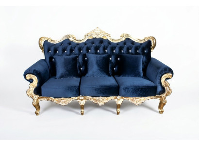 Canapé trône Royal Rembourrage Chesterfield Velours 3 places Canapé de style ancien neuf