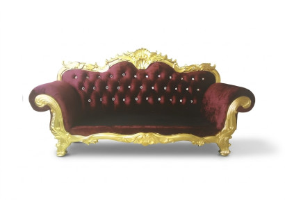 Canapé Royal Chesterfield du trône rembourrage velours 3 places style antique Sofas neufs