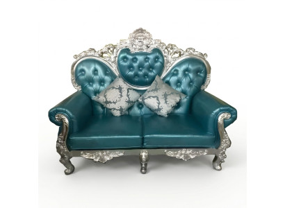 Canapé trône Royal Rembourrage Chesterfield Velours Deux places Style ancien Canapés neufs