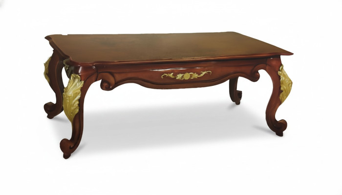 Baroque Rococo Table Basse de Café de Luxe en Bois Table de Canapé d'Appoint de Canapé