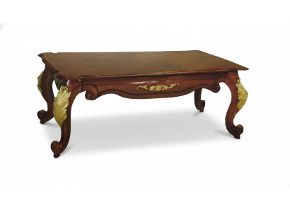 Baroque Rococo Table Basse de Café de Luxe en Bois Table de Canapé d'Appoint de Canapé