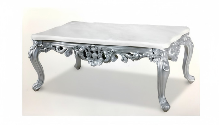 Barock Rokoko Kaffeetisch Holztisch Seite Sofa Couch Tische Marmor