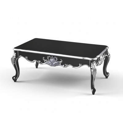 Table basse de café baroque rococo de la plus haute qualité en bois décoratif pour table d'appoint de canapé.