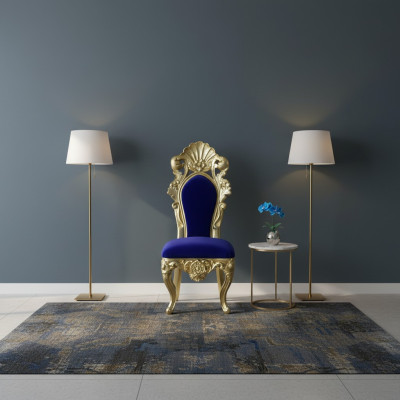 Chaise trône Fauteuil Salle à manger Designer Bois Style antique Baroque Rococo Chaises