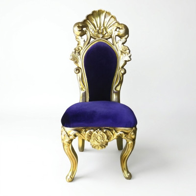 Chaise trône Fauteuil Salle à manger Designer Bois Style antique Baroque Rococo Chaises