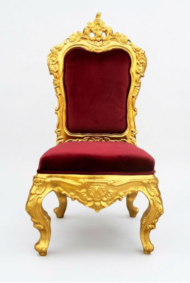 Chaise Trône Fauteuil Ensemble Salle à manger Designer Bois Style antique Rococo Baroque